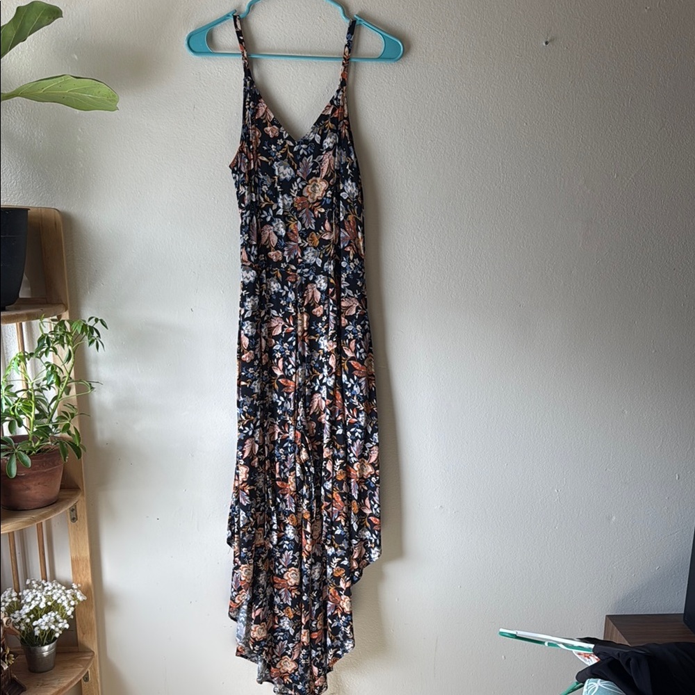 Floral Maxi Romper with Spaghetti Straps